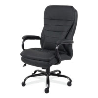 Black Leather Plush Heavy Duty Big Mans Chair - 400 lb capacity