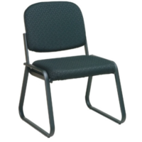 Sturdy Armless Black Fabric Sled Base Guest Chair