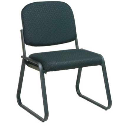 Sturdy Armless Black Fabric Sled Base Guest Chair