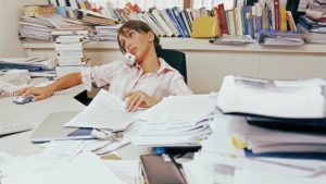 cluttered desk