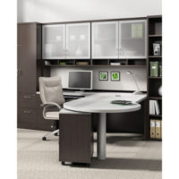 Global L-Desk with Overhead Storage Hutch $13,856 ♦