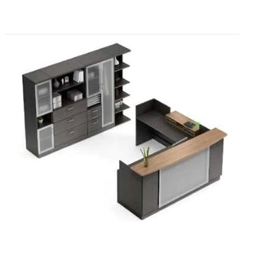 Global Zira Two-Toned Reception Desk with Glass Accents and Custom Storage $13,619 - Image 3