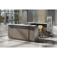 Global Zira Two-Toned Reception Desk with Solid Front  $11,709