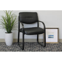 Black 9529 Sled Base Side Chair with Arms