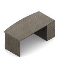 Global Zira Bowfront Desk in 20 Color Options, Single Pedestal  $1,950 ♦