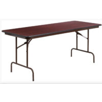 Commercial Grade Rectangular Mahogany 72x30" High Pressure Laminate Folding Table