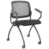 SXW4321Black Mesh-Back Nesting Chairs with Flip Up Seats $343.20 ❊