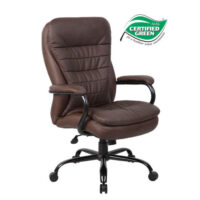 Boss Brown Leather Plush Heavy Duty Big and Tall Chair - 400 lb capacity
