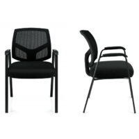 Black Fabric 11512 Guest Chair Mesh Back Air Mesh Seat $454 °