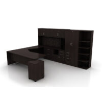 Global Zira Executive U Station Desk, in Dark Espresso  $12,109