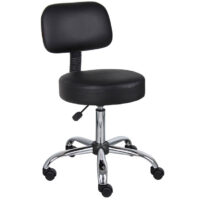 Adjustable Height Black Doctor Stools with a Back $220 ♦