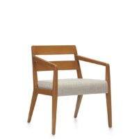 Chap™ Wood Back Armchair, Upholstered Waterfall Front Seat  $1,355 ♦