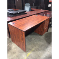 Lorell Cherry 59x30" Desk with Box-Box-File $655