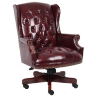 Wingback Traditional Chair in Burgundy