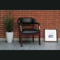 Black Captains Guest Chair on Rollers