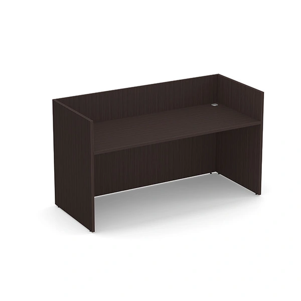Espresso Reception Desk with Floor-Length Drawers - Image 6