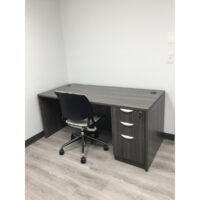 60x30" Artisan Grey Desk with Box-Box-File