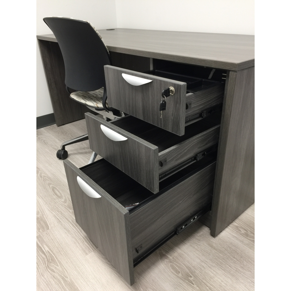 60x30" Artisan Grey Desk with Box-Box-File - Image 6
