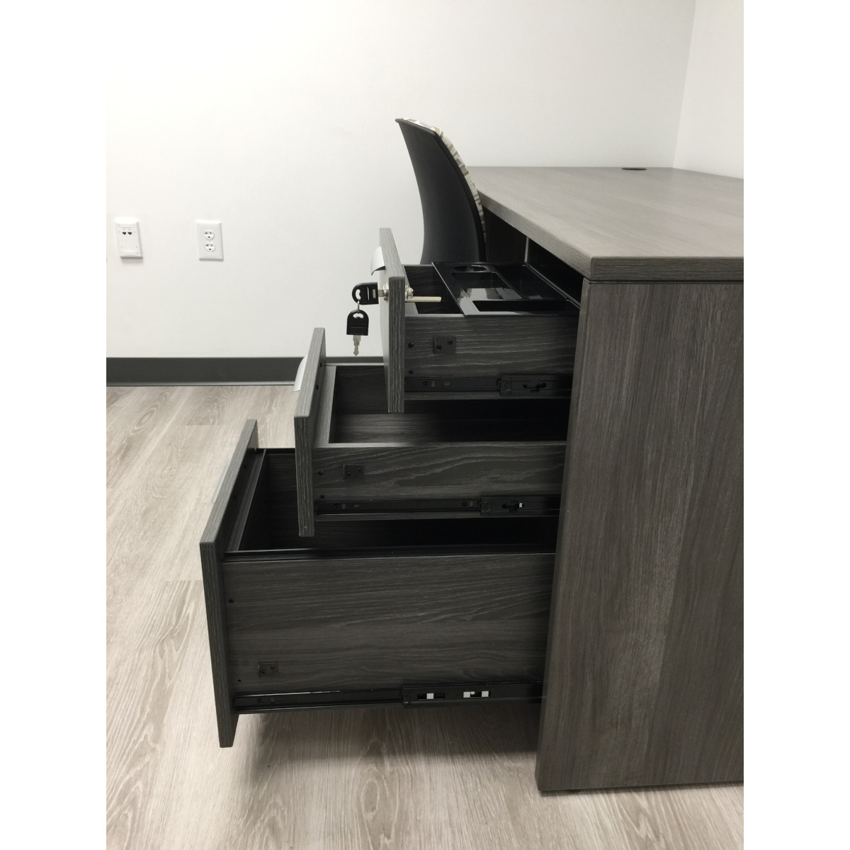 60x30" Artisan Grey Desk with Box-Box-File - Image 7