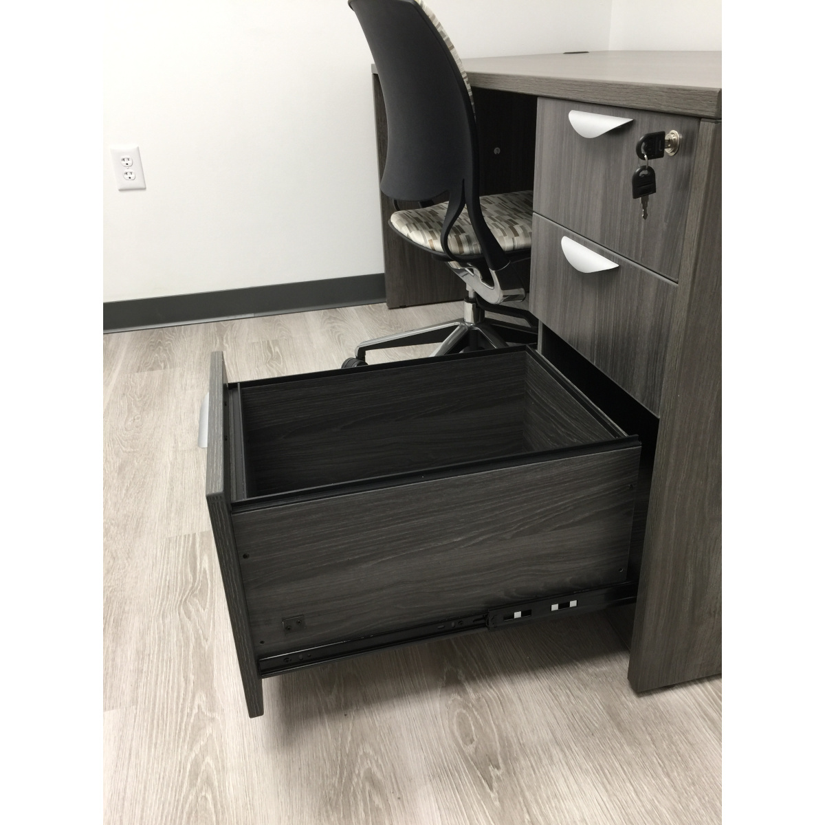 60x30" Artisan Grey Desk with Box-Box-File - Image 8
