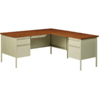 Lorell Fortress Series Oak L-Desk $2,116 ❊