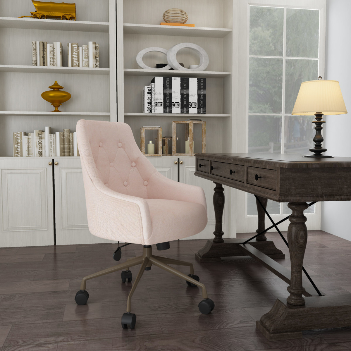 Boss Desk Chair-Beige w/Rustic Bronze Base $458 ° - Image 2