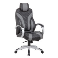 Hinged Arm Executive Chair With Synchro-Tilt, Black/Grey $530
