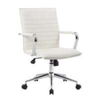 White Vinyl Task Chair $335