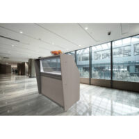 Straight Reception Desk with Polycarbonate Clear Panel