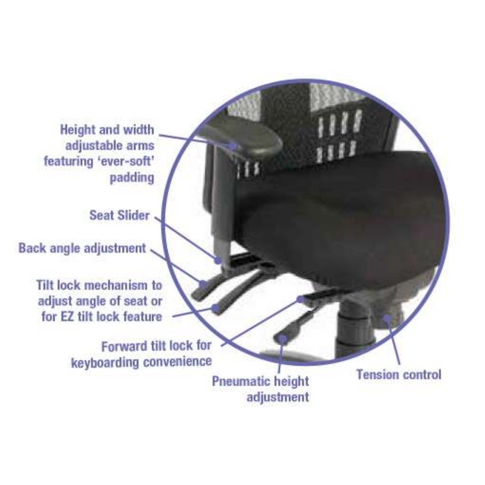 Cool Mesh Pro Multi Function High Back Chair - Image 2