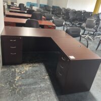 Lorell Mahogany L Desks $1,250