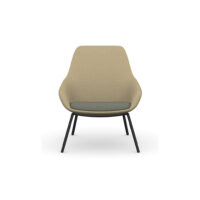Lilly Mid-Back Lounge Chair w/ 4 Metal Legs