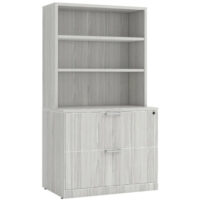 2 Drawer Lateral File with Bookcase Hutch