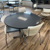SOLD_Used Black Speckle Round Table Set with Chairs